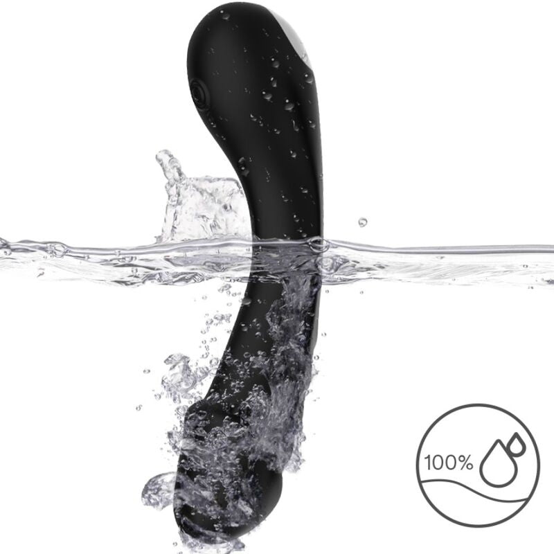 Silicone G-Spot Vibrating Dildo - Black