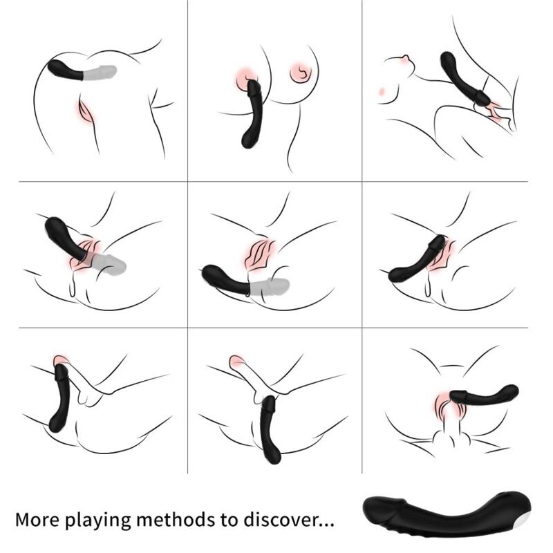 Silicone G-Spot Vibrating Dildo - Black
