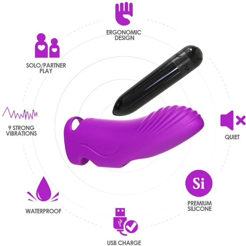 Vibrador de Dedo Aurora Púrpura