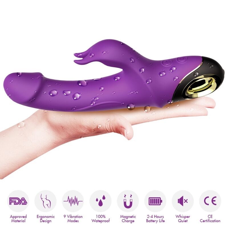 Meteror Purple Rabbit Vibrator Dildo