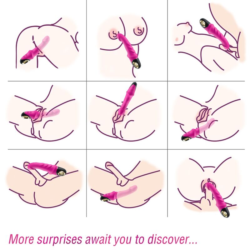 Joyblade Rotating Vibrating Dildo - Fuchsia