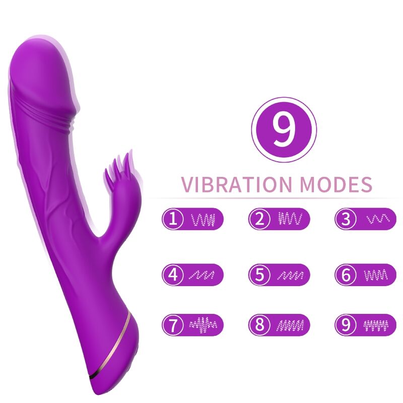 Purple Silicone Rabbit Vibrator Dildo