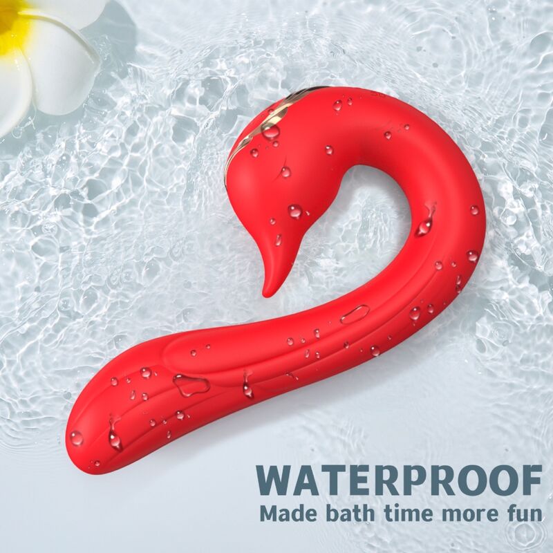 Vibrador Delfin con Calor y Múltiples Posiciones - Rojo