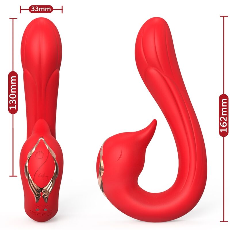 Vibrador Delfin con Calor y Múltiples Posiciones - Rojo