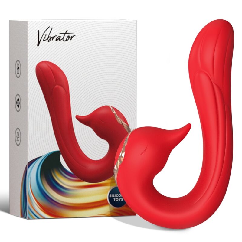 Vibrador Delfin con Calor y Múltiples Posiciones - Rojo