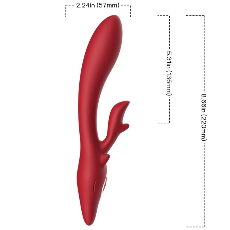 Elk Curved Rabbit Vibrator (Red)