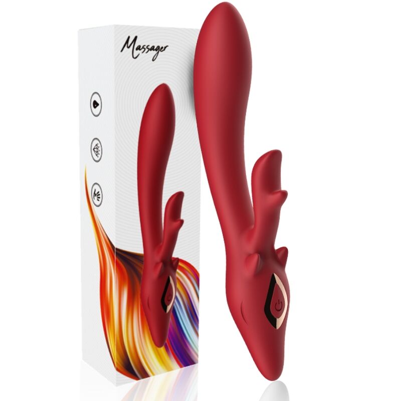 Elk Curved Rabbit Vibrator (Red)