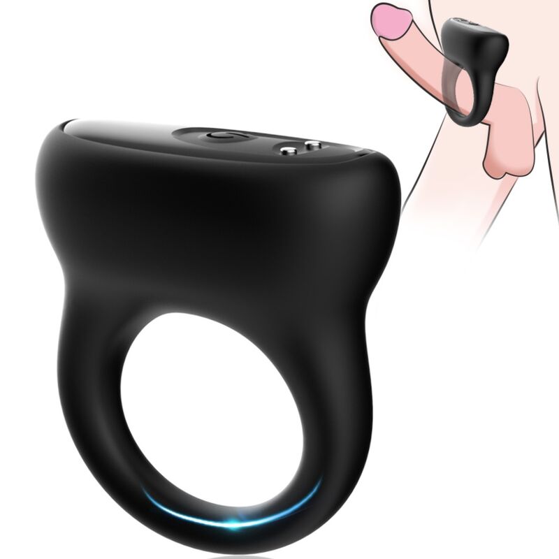 Sleek Black Silicone Ring Vibrator