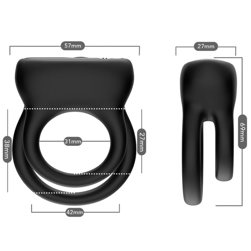 Vibrador con Doble Anillo Negro