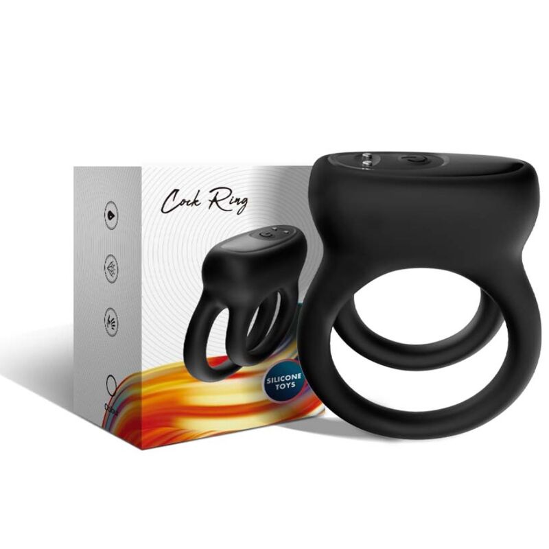 Vibrador con Doble Anillo Negro
