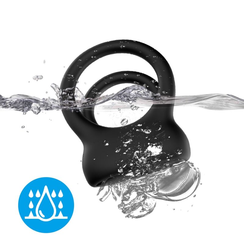 Vibrador con Doble Anillo Negro