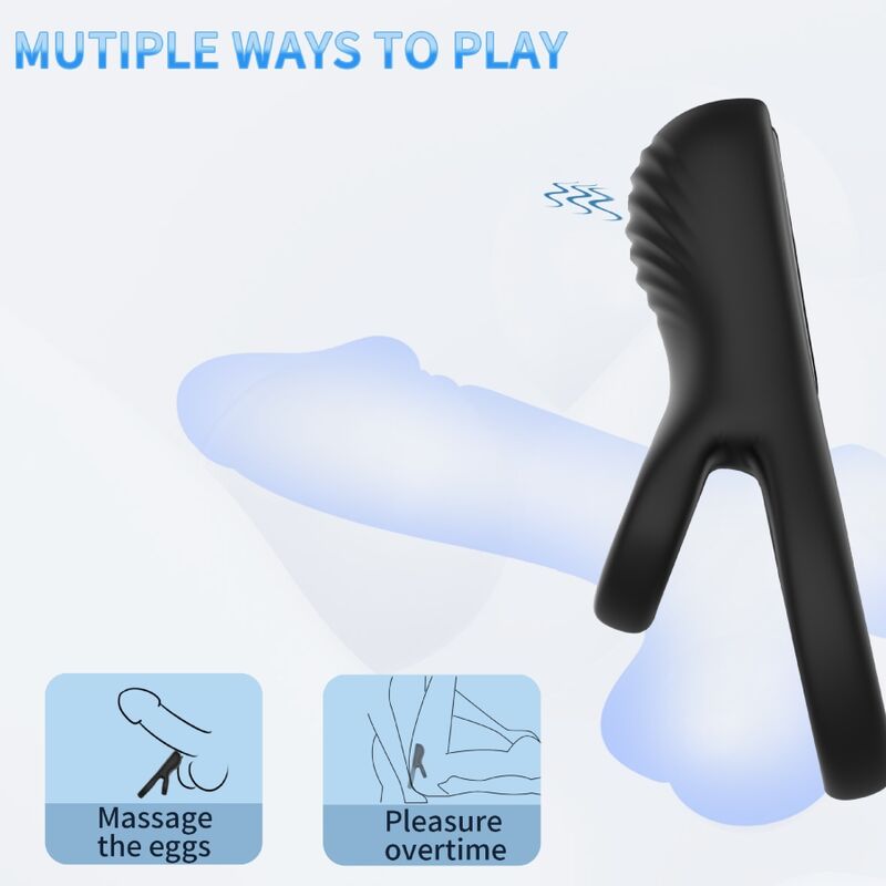 Vibrador con Doble Anillo Negro