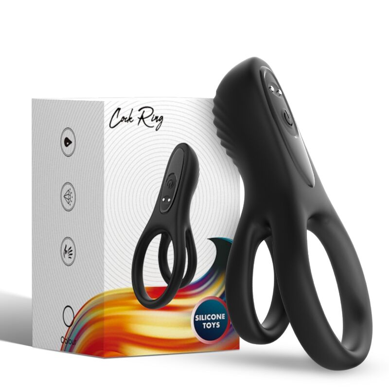 Vibrador con Doble Anillo Negro