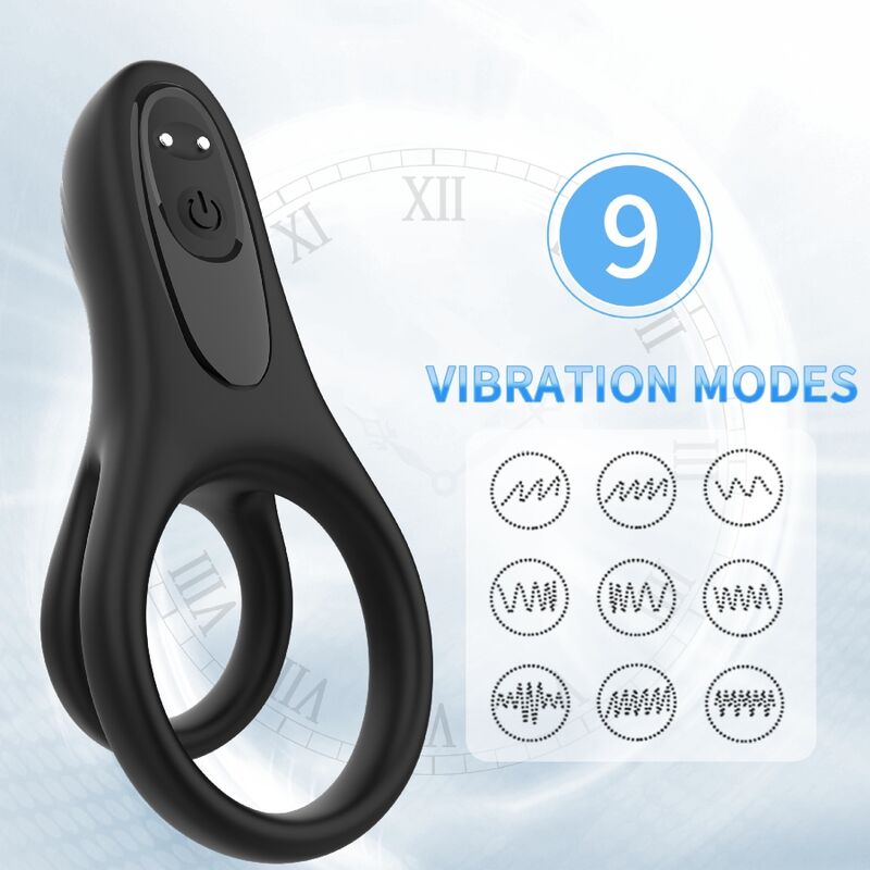 Vibrador con Doble Anillo Negro