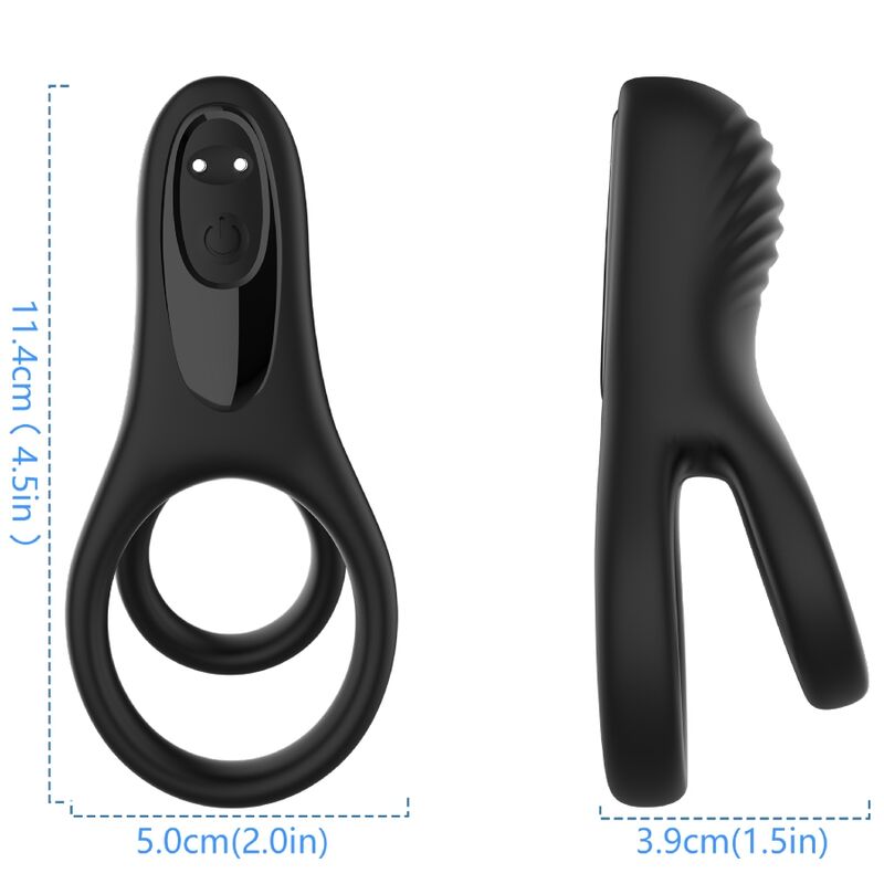 Vibrador con Doble Anillo Negro