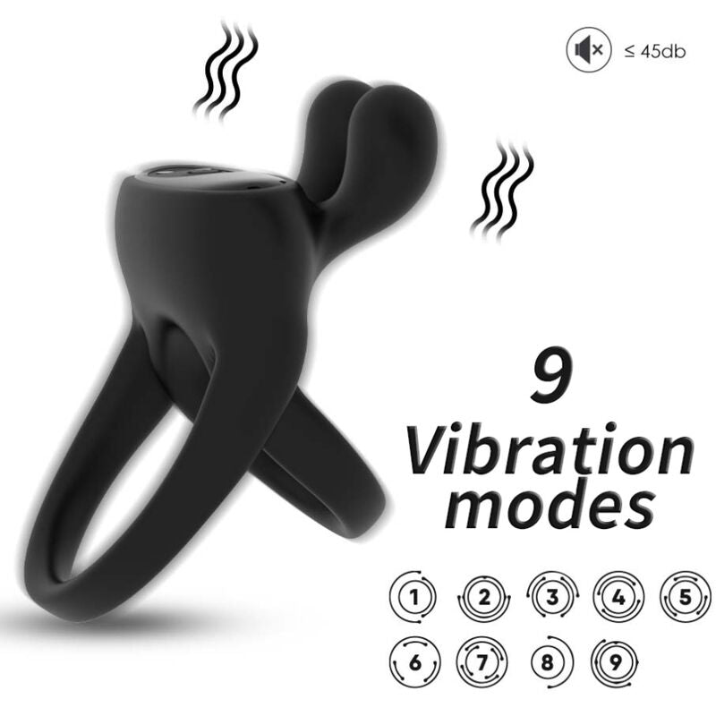 Vibrador con Anillo Negro Rabbit