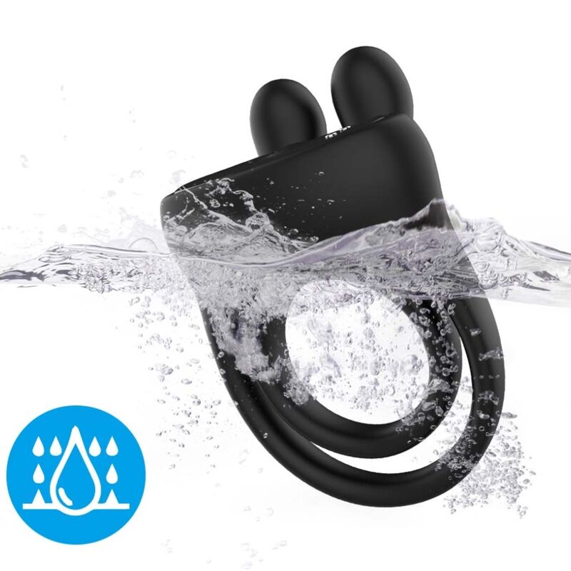 Vibrador con Anillo Negro Rabbit