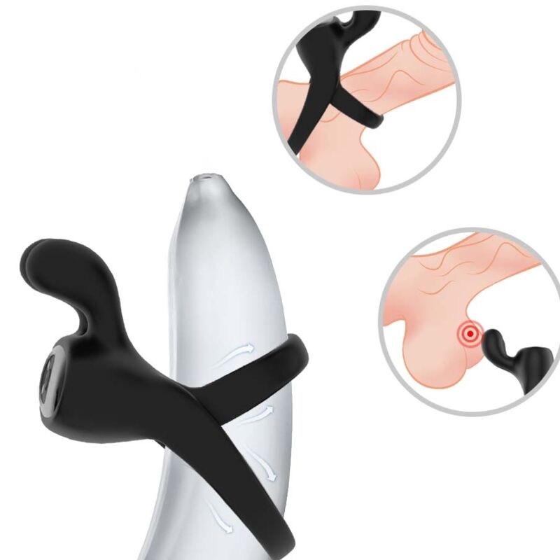 Vibrador con Anillo Negro Rabbit