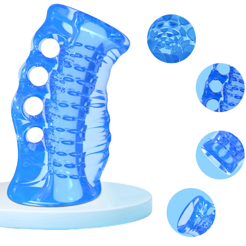 Masturbador de Dedo de Silicona Azul