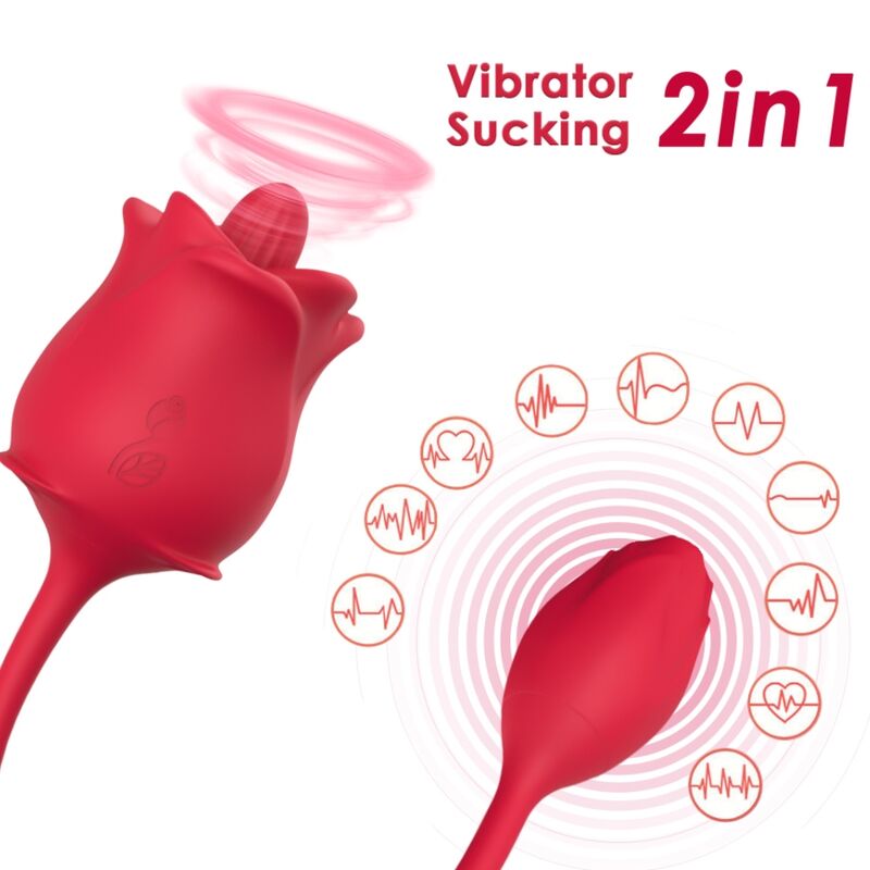 Rose 2-in-1 Suction Vibrator 10 Modes