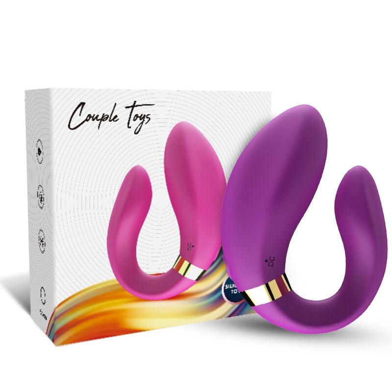 Purple Crescent Remote Control Couples Vibrator