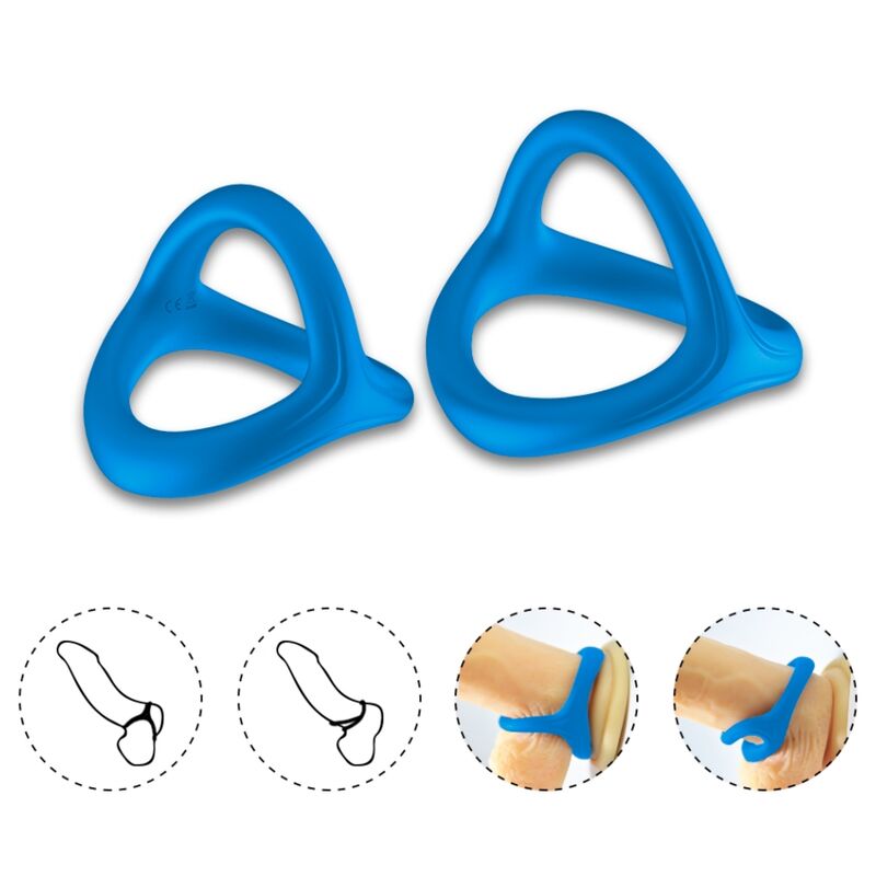 Anillo para Pene de Silicona Doble Tresor - Azul