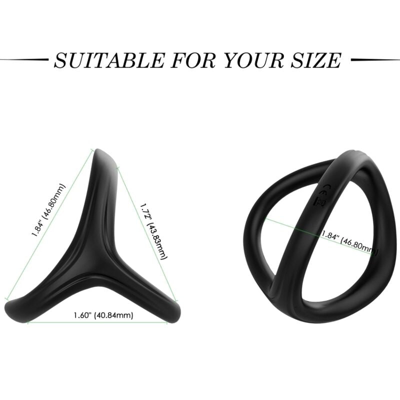 Anillo para Pene de Silicona Doble Tresor - Negro