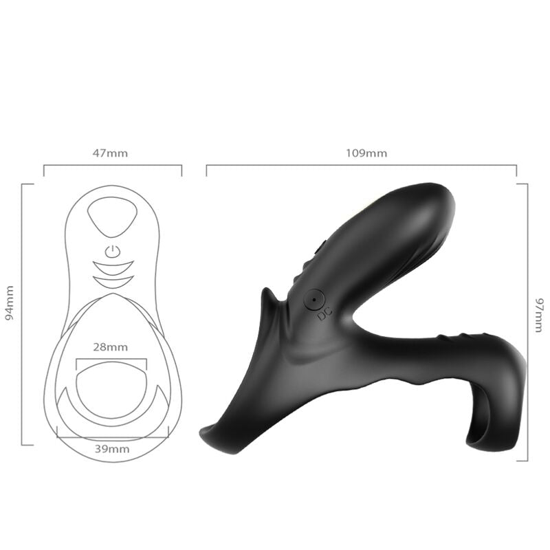 Ranger Double Vibrating Couples Ring - Black