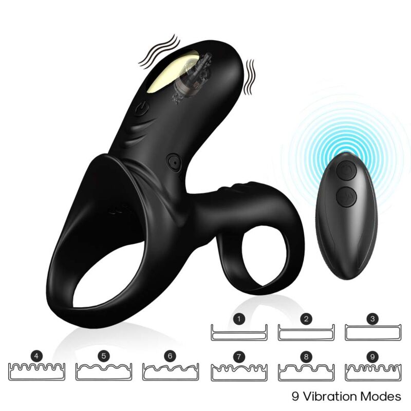 Ranger Double Vibrating Couples Ring - Black