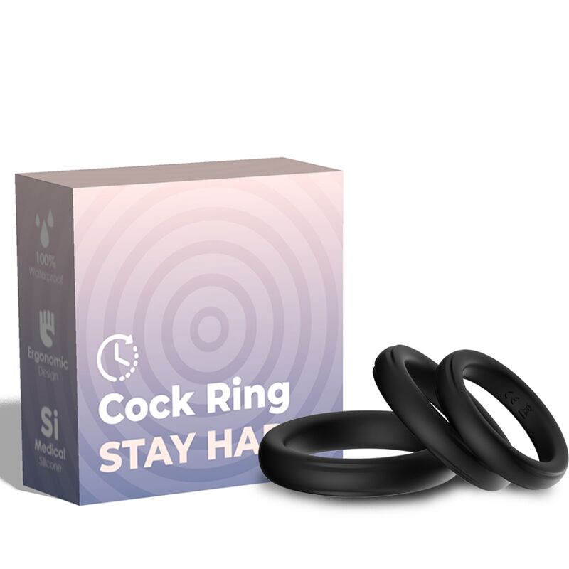 Anillo de Erección Triple de Silicona - Negro