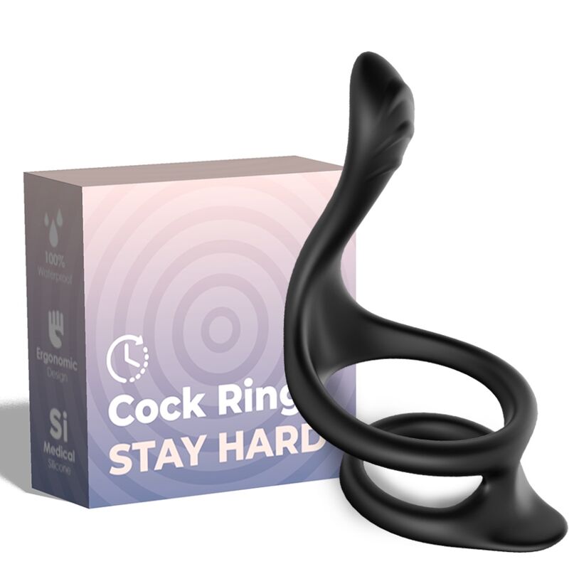 Black Double Anal Ring with Tail