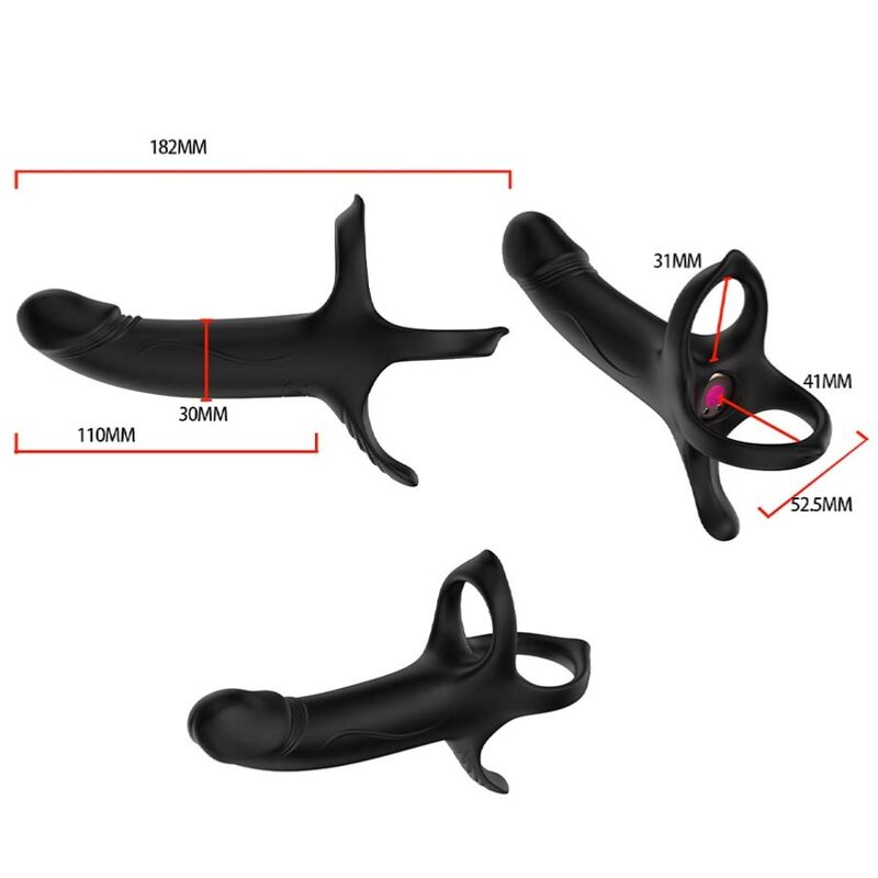 Vibrating Dildo with Remote - Black