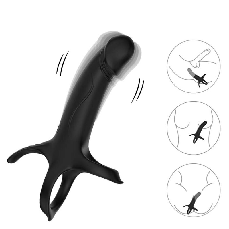 Vibrating Dildo with Remote - Black