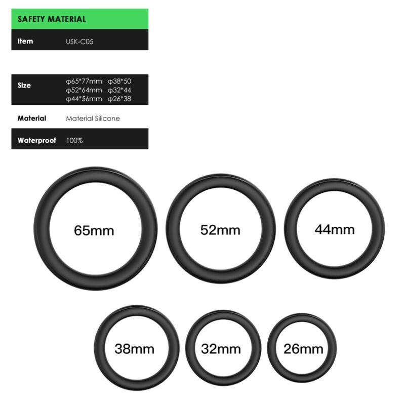 Silicone Lock Rings - Black