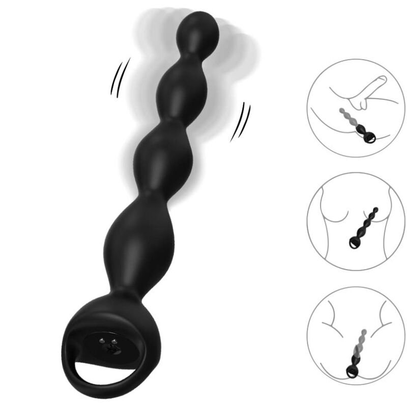 Black Finger Vibrator with Anal Plug