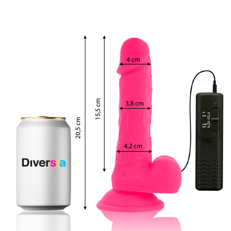 Dildo Vibrador Rosa Flexible 20,5 cm