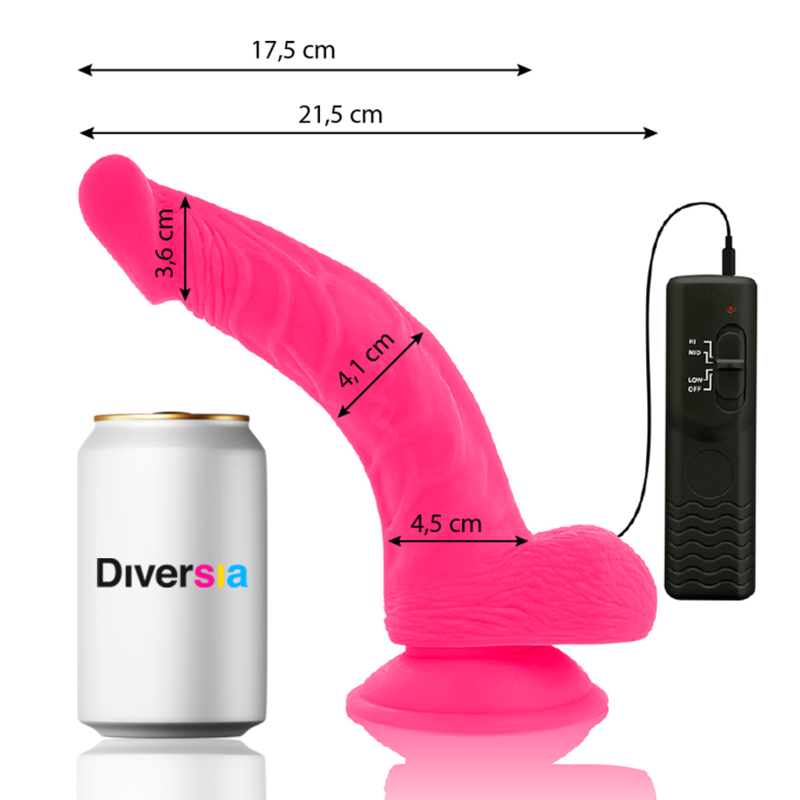 Flexible Vibrating Pink Dildo 21.5cm