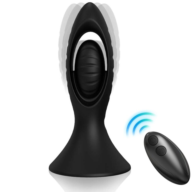 Silicone Vibrator & Anal Plug - Black