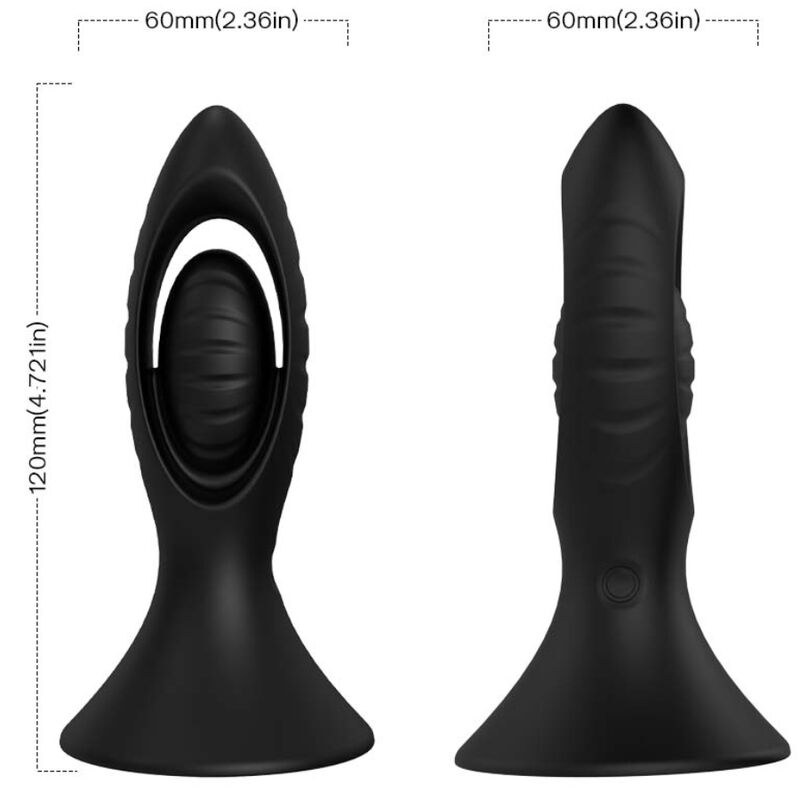 Silicone Vibrator & Anal Plug - Black