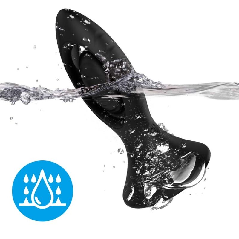 Silicone Vibrator & Anal Plug - Black