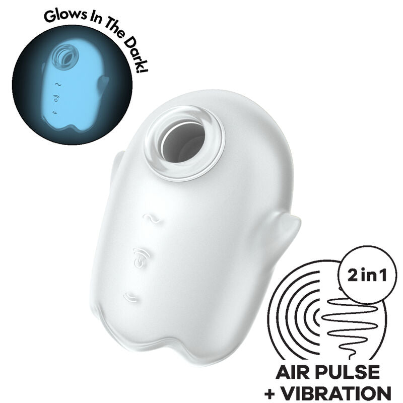 Glowing Ghost Air Pulse Vibrator White