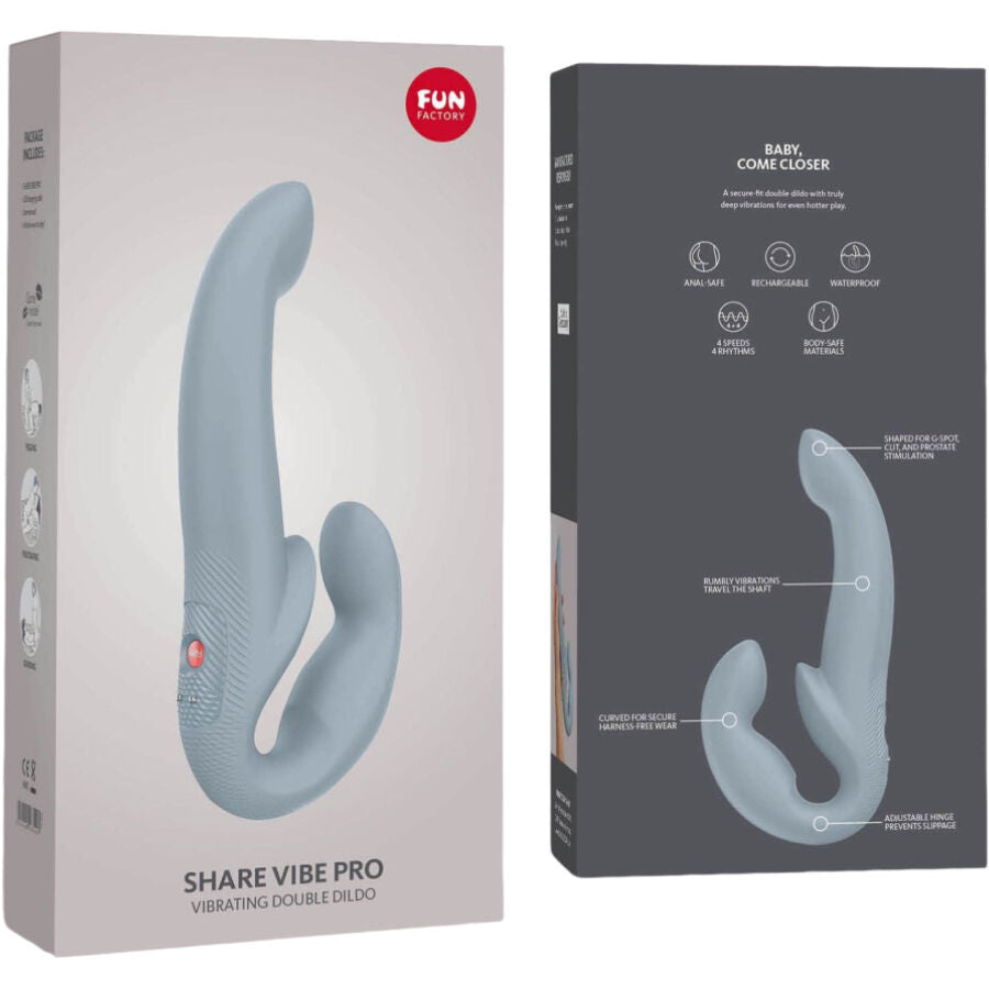 Share Vibe Pro Dual Couple's Vibrator - Grey