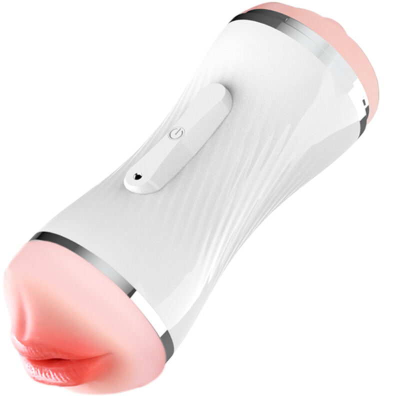 Dual Entry Vibrating Masturbator - White