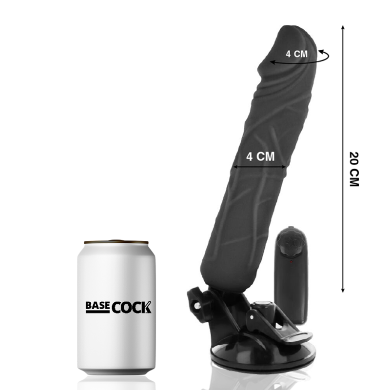Realistic Black Remote Control Vibrator 20cm