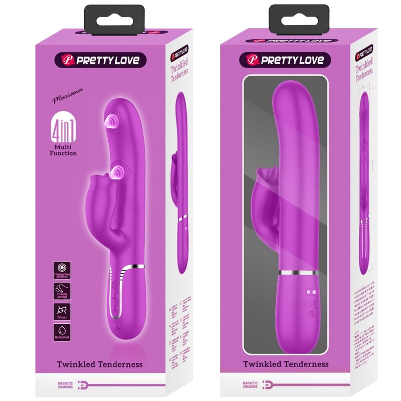Vibrador Conejo Fucsia con Estimulador Lingual
