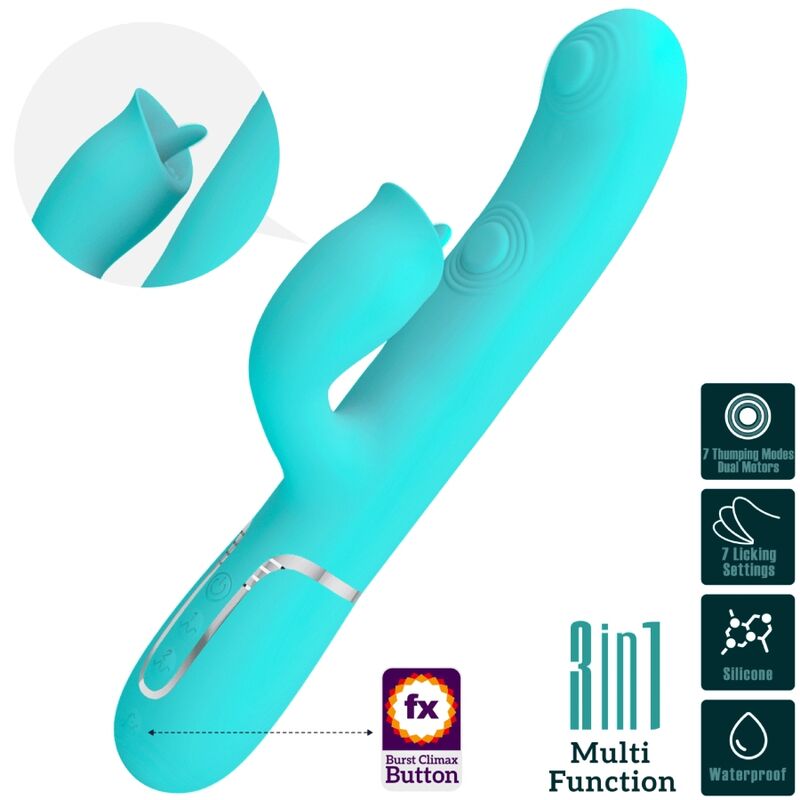 Aqua Green Licking Rabbit Vibrator