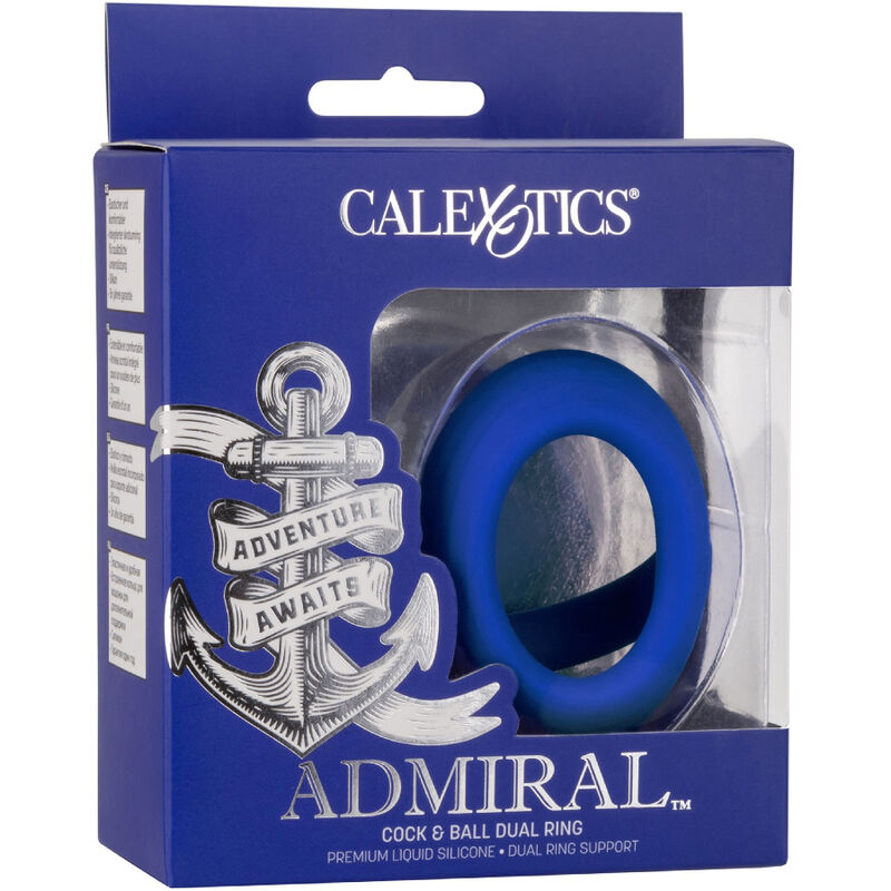 Anillo Dual para Pene y Testículos en Azul Marino