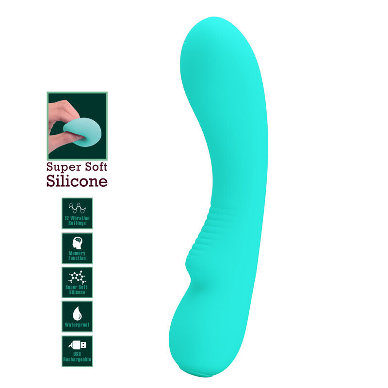 Prescott Rechargeable Vibrator - Aqua Green