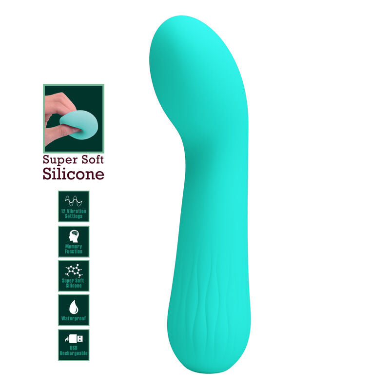 Faun Rechargeable Vibrator - Aqua Green