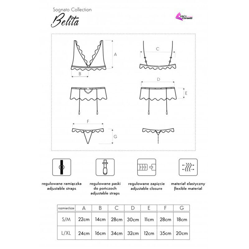Belita LC 90231 Conjunto de Lencería de Tres Piezas